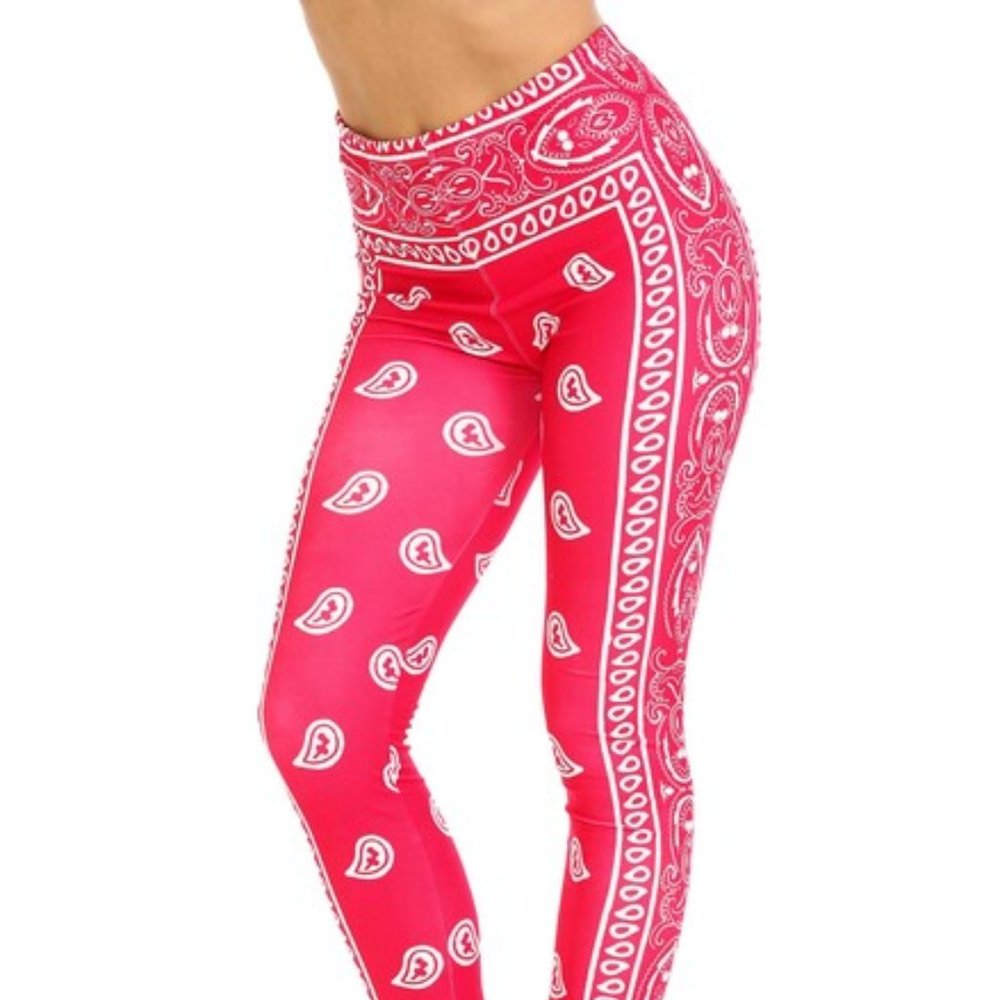 Red bandana leggings